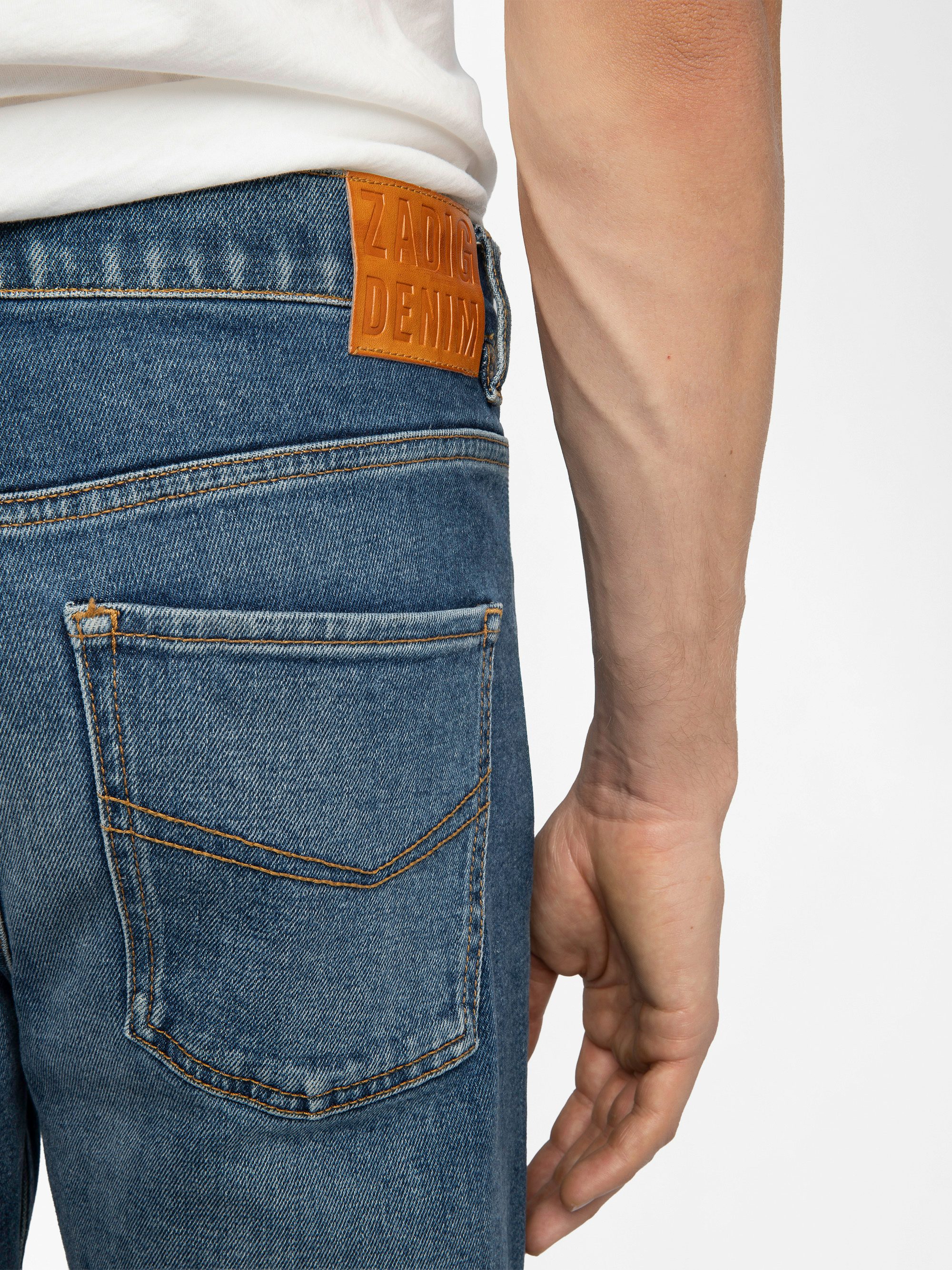 Jean Steeve - Slim-Jeans mit Reißverschluss.